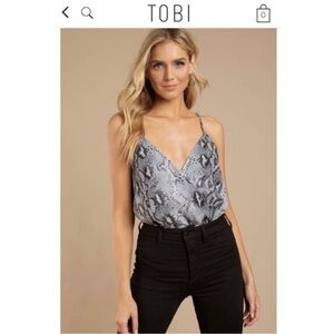 NWT New - TOBI SAHARA MULTI SNAKESKIN PRINT BODYSUIT Size Small